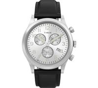 Timex Men's Waterbury Traditional 42mm Watch - Black Strap Silver-Tone Dial Stainless Steel Case