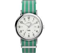 Timex Men's Weekender 40mm Watch, Green/Silver-Tone/White