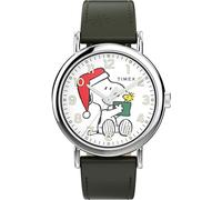 Timex Men's Weekender 40mm Watch, Green/Silver-Tone/White/Snoopy