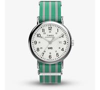 Timex Gents Weekender Green Stripe Fabric Strap Watch