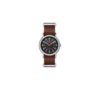 Timex Weekender 38mm Black Dial and Brown Leather Strap Quartz Watch TW2R63100