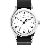 Timex Men's Weekender New England 3 Hand 39mm Watch - Black Slip-Thru Double Layer White Dial Stainless Steel Case