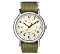 Timex Unisex Watch T2N651PF with Cream Dial and Olive Nylon Strap