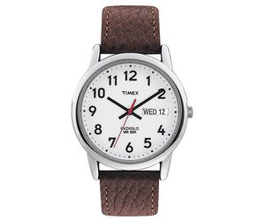 Timex Mens White Brown Easy Reader Watch RRP £49.99. New and Boxed.