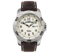 Timex Mens White Brown Expedition Traditional Watch RRP £69.99. New and Boxed.