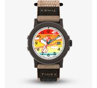 Timex Mens X Peanuts Camper Ski Multicolour Dial Fabric Strap Watch TW4B34900