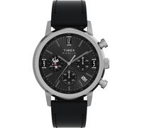 Timex Peanuts 40mm Chronograph Black Dial Leather Mens Quartz Watch TW2Y48500