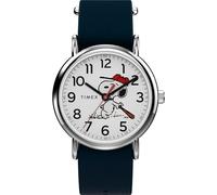 Timex Peanuts Weekender Baseball Men's Watch 38mm Blue Single Layer White Dial Silver Case