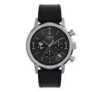 Timex Peanuts 40mm Chronograph Black Dial Leather Mens Quartz Watch TW2Y48500