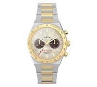 Timex Q Continental Chronograph 36mm Gold Tone Dial Two Tone Stainless Steel Bracelet Watch