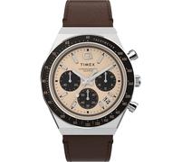 Timex Q Diver Chrono Mens Brown Watch TW2W51800 Leather (archived) - One Size