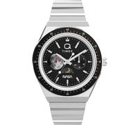 Timex Q NASA Men's Watch 40mm Silver Strap Black Dial Silver Case