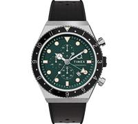 Timex Q Three Time Zone Chronograph 40mm Synthetic Rubber Strap Watch TW2V70200