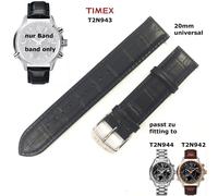 Timex Replacement Band T2N943 World Time - 20mm Universal - Fits T2N944 T2N942