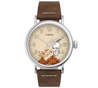 Timex Men's Waterbury 40mm Watch - Silver-Tone Case with Cream Dial and Tan Leather Strap TW2U86200