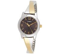 Timex Stretch Bangles 25 mm Womens Black Dial Two-Tone Expansion Band Watch TW2U30000