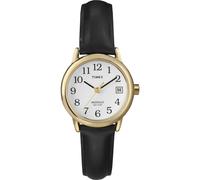 Timex T2H341 Ladies Classic Watch with Black Leather Strap