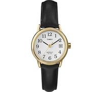 Timex T2H341 Ladies Classic Watch with Black Leather Strap