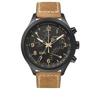 Timex T2N700 Mens Black Tan Fly-Back Chronograph Watch