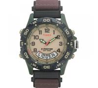 Timex T45181 Expedition Rugged Watch with Brown Nylon Strap | 100m Water Resistant, Indiglo Dial, 24-Hour Chronograph, Analog & Digital