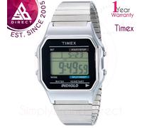 Timex T78587 Mens Style Digital Watch|Alarm|Chronograph|Water Resistant|Silver