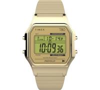 Timex T80 34mm Watch with Stainless Steel Bracelet, Gold-Tone/Gold-Tone/Digital, Modern