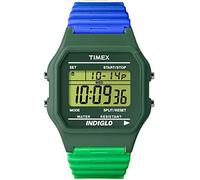 Timex T80 Classic T2 N215 - Montre Mixte - Quartz Digital - LCD Dial Green Resin Strap
