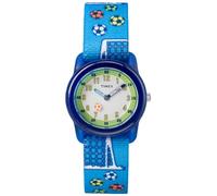 Timex TIME Machines 29mm Blue/Yellow Stripe Elastic Fabric Kids Watch