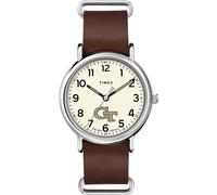 Timex Tribute Men's Collegiate Weekender 40mm Quartz Leather Strap, Georgia Tech Yellow Jackets