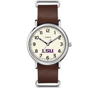 Timex Tribute Men's Collegiate Weekender 40mm Quartz Leather Strap, LSU Tigers