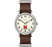 Timex Tribute Men's Collegiate Weekender 40mm Quartz Leather Strap, Maryland Terrapins