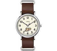 Timex Tribute Men's Collegiate Weekender 40mm Quartz Leather Strap, Purdue Boilermakers