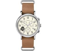 Timex Tribute Men's Collegiate Weekender Chrono 40mm Quartz Leather Strap, Ohio State Buckeyes