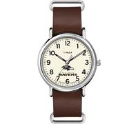 Timex Tribute Men's NFL Weekender 40mm Quartz Leather Strap, Baltimore Ravens, Modern