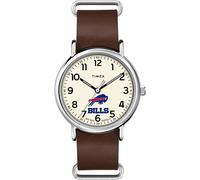 Timex Tribute Men's NFL Weekender 40mm Quartz Leather Strap, Buffalo Bills, Modern
