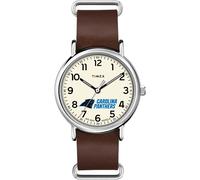 Timex Tribute Men's NFL Weekender 40mm Quartz Leather Strap, Carolina Panthers