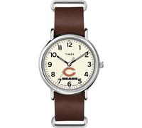 Timex Tribute Men's NFL Weekender 40mm Quartz Leather Strap, Chicago Bears