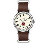Timex Tribute Men's NFL Weekender 40mm Quartz Leather Strap, Cincinnati Bengals