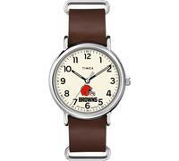Timex Tribute Men's NFL Weekender 40mm Quartz Leather Strap, Cleveland Browns, Modern