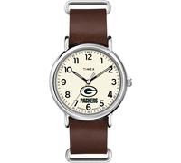 Timex Tribute Men's NFL Weekender 40mm Quartz Leather Strap, Green Bay Packers, Military