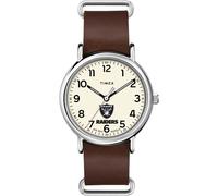 Timex Tribute Men's NFL Weekender 40mm Quartz Leather Strap, Las Vegas Raiders, Classic