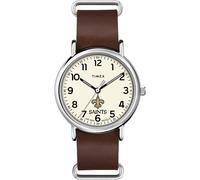 Timex Tribute Men's NFL Weekender 40mm Quartz Leather Strap, New Orleans Saints