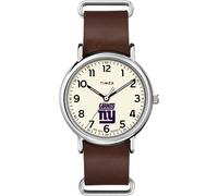 Timex Tribute Men's NFL Weekender 40mm Quartz Leather Strap, New York Giants