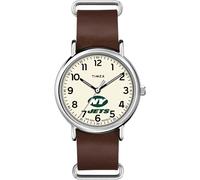 Timex Tribute Men's NFL Weekender 40mm Quartz Leather Strap, New York Jets, Modern