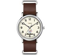 Timex Tribute Men's NFL Weekender 40mm Quartz Leather Strap, Pittsburgh Steelers
