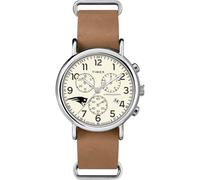 Timex Tribute Men's NFL Weekender Chrono 40mm Quartz Leather Strap, New England Patriots, Modern