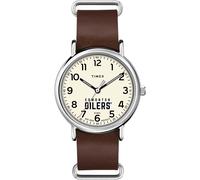 Timex Tribute Men's NHL Weekender 40mm Quartz Leather Strap, Edmonton Oilers, Modern
