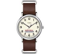 Timex Tribute Men's NHL Weekender 40mm Quartz Leather Strap, Montreal Canadiens
