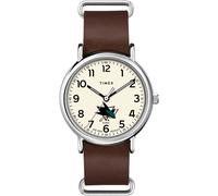 Timex Tribute Men's NHL Weekender 40mm Quartz Leather Strap, San Jose Sharks