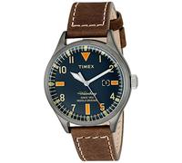 Timex TW2P83800 Men's Waterbury Indiglo Leather Band Blue Dial 3-Hand Analog Watch